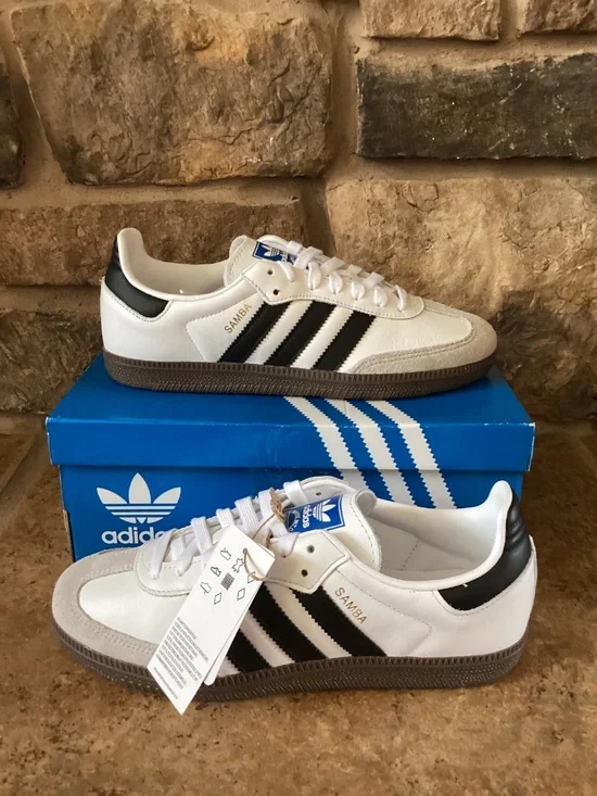 Adidas Samba OG Women 7.5 White Black Clear Granite IG9030 New In Box - Picture 2 of 7
